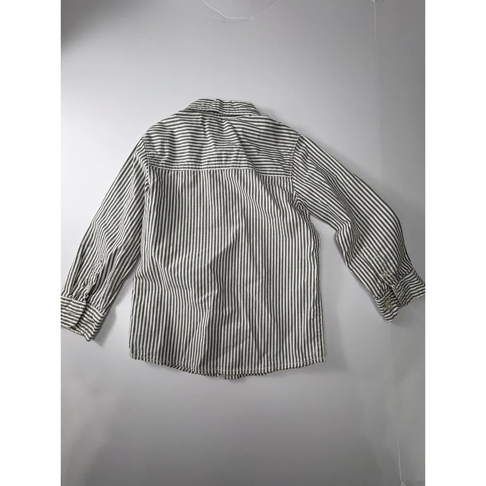 Oshkosh Bgosh Boys Size 5 Striped Button Down Shirt 100%‎ Cotton Long Sleeve